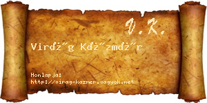 Virág Kázmér névjegykártya