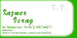 kazmer virag business card